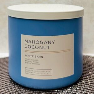 NWT BBW White Barn Mahogany Coconut 3-Wick Candle